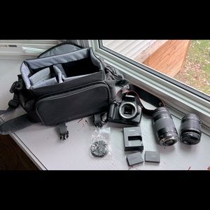 Canon Rebel T3 camera with additional lenses